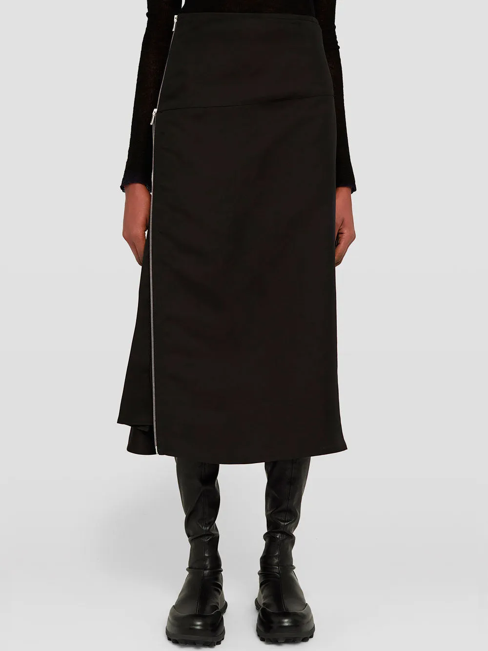 Black midi skirt