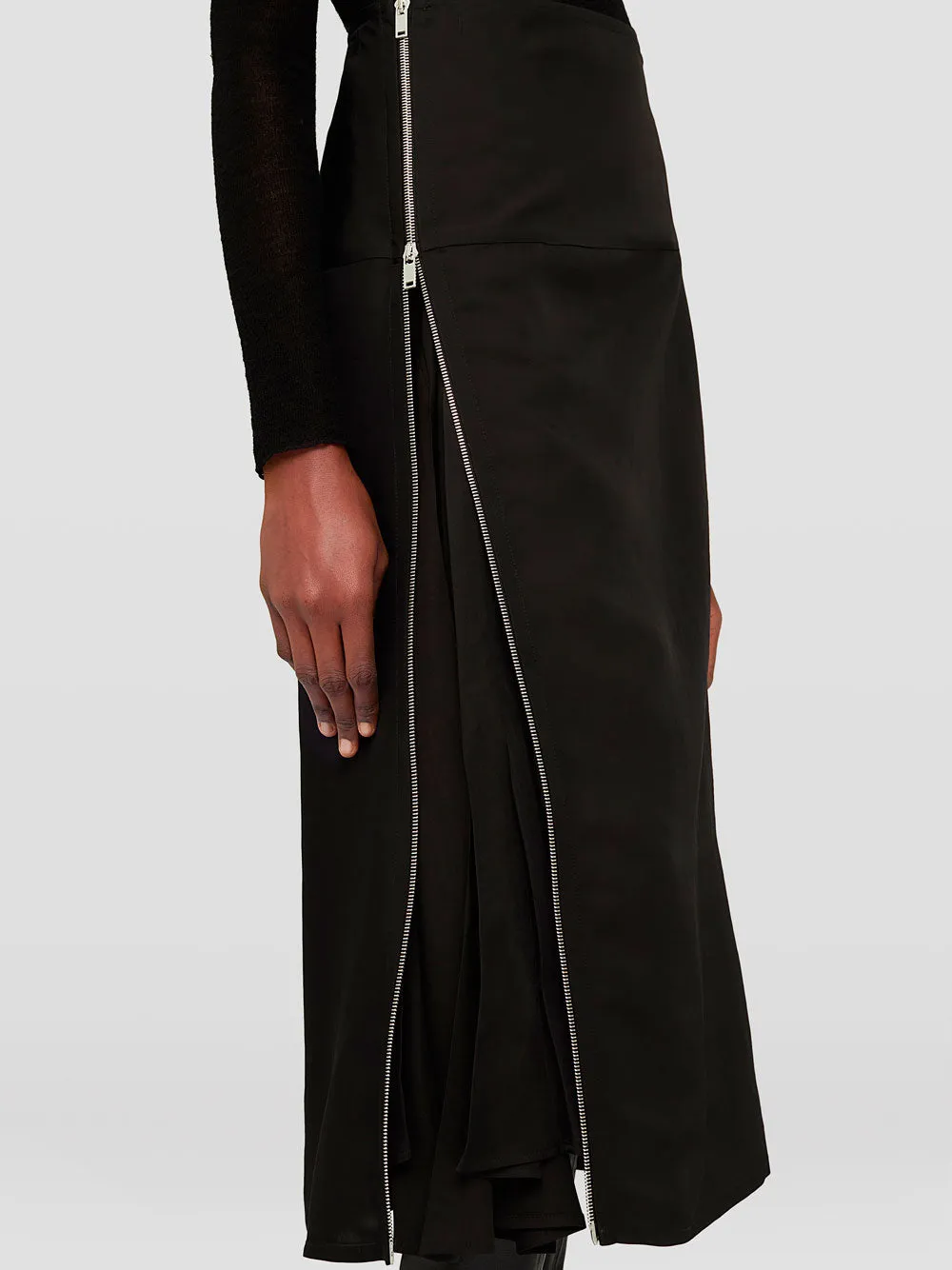 Black midi skirt