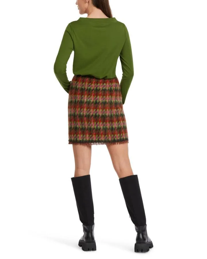 Blurred Plaid Knit Skirt