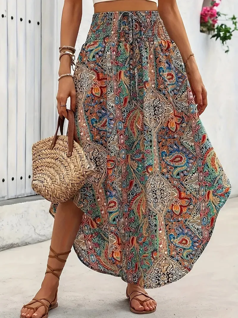 Bohemian Printed A- Line Skirt