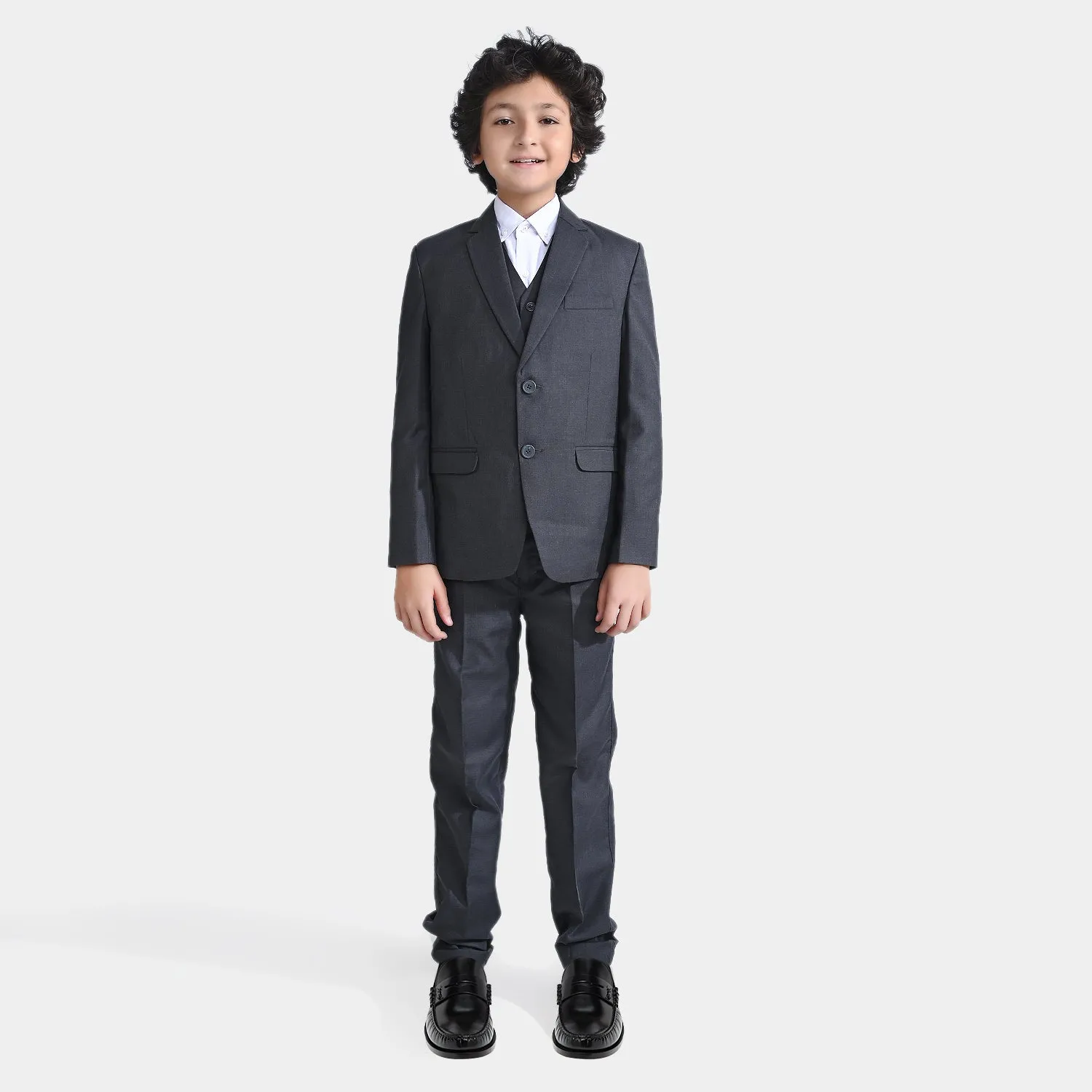 BOYS COAT PANT 3PC SUIT-GREY