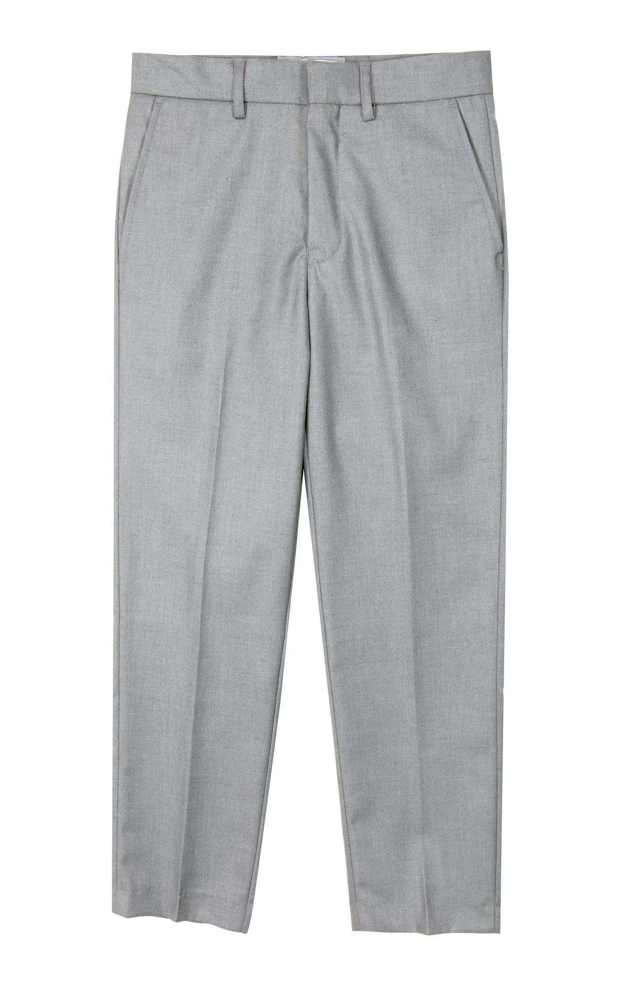 Boys' Light Grey-C Flat Front Dress Pants