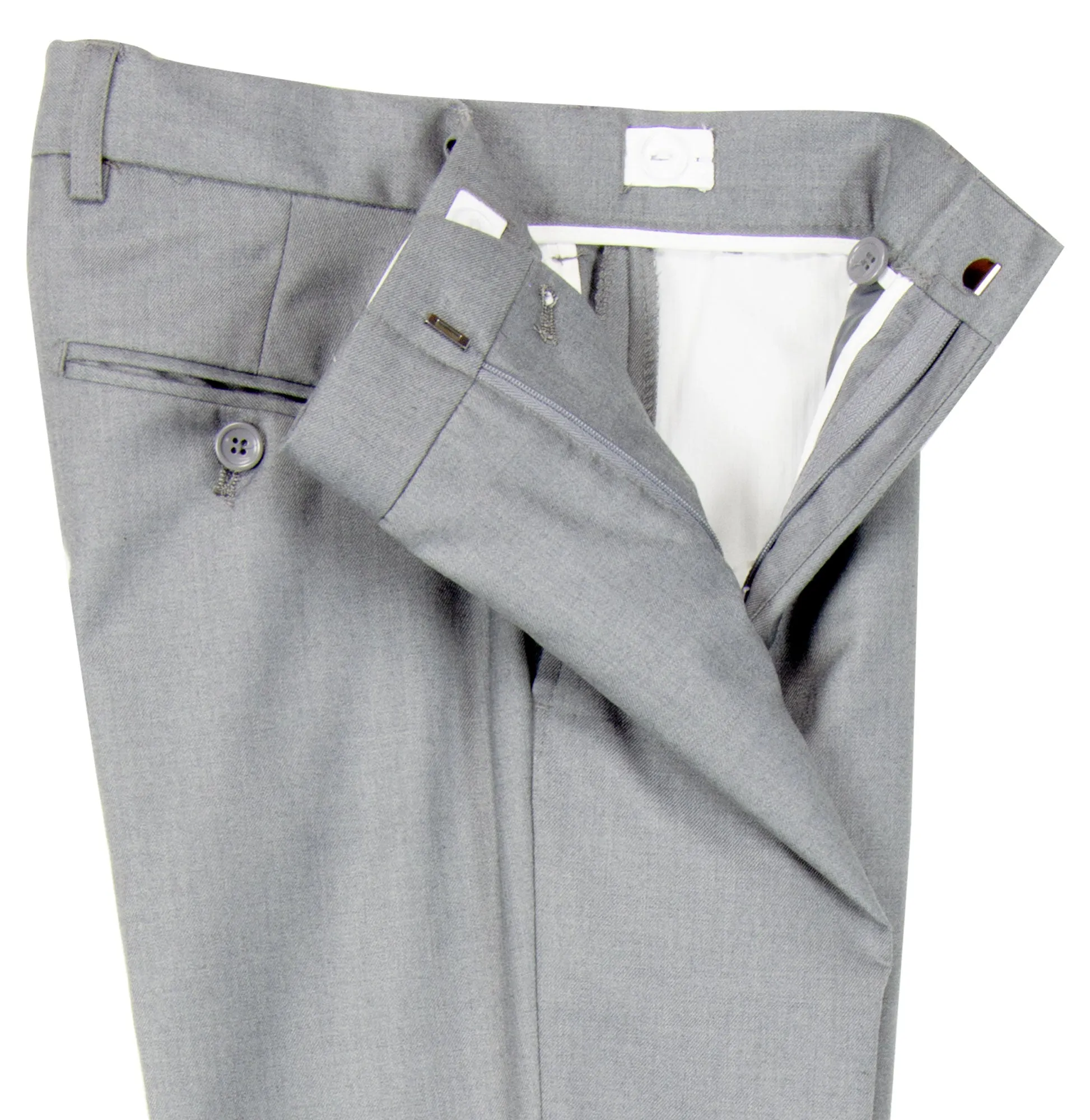 Boys' Light Grey-C Flat Front Dress Pants