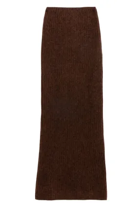 Brown Siracuza Knit Tube Skirt