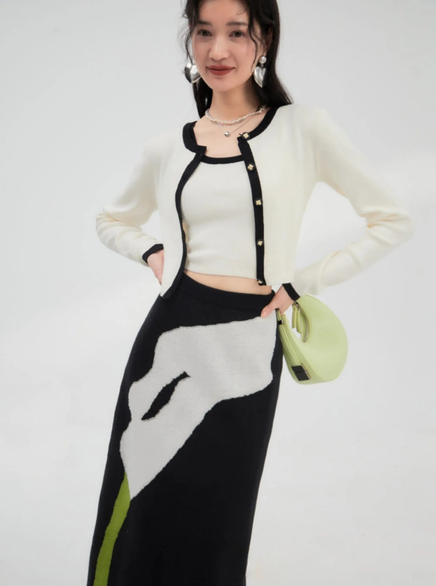 Calla Lily Knit Midi Skirt