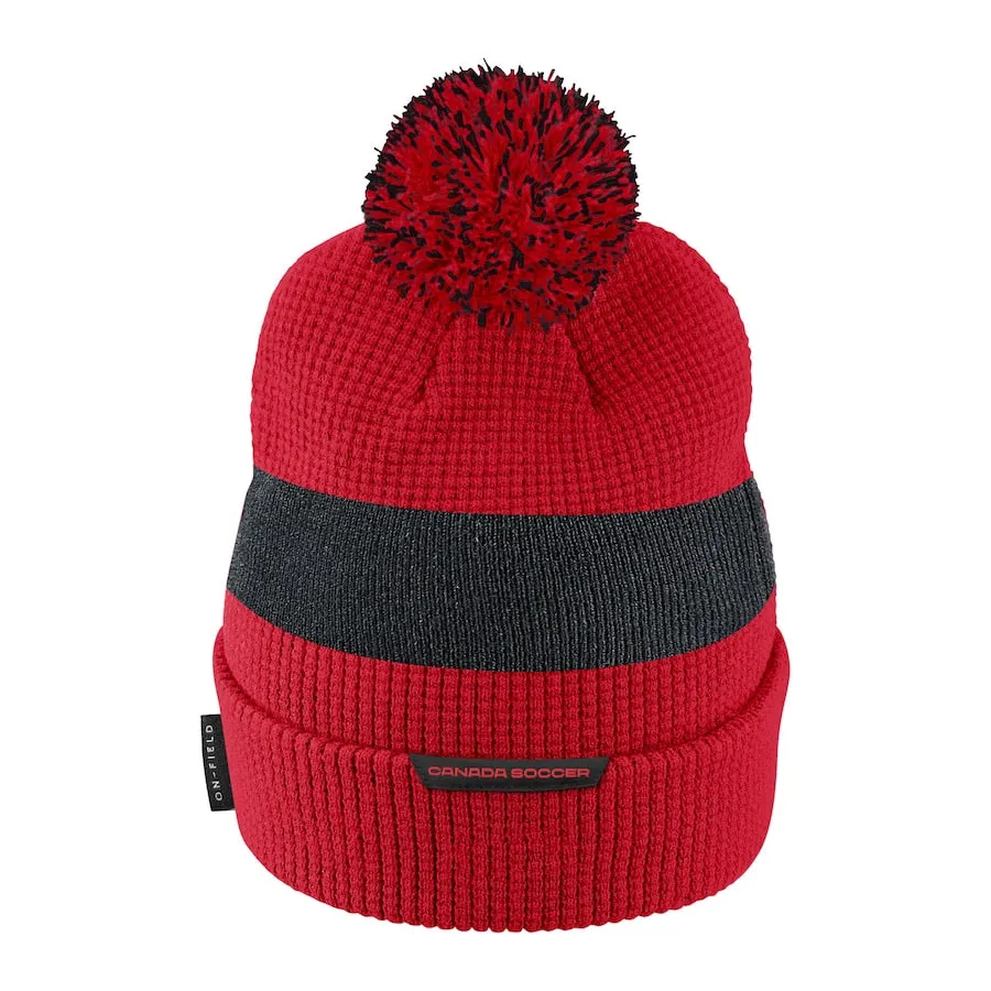 Canada Soccer Cuffed Hat with Pom - Red