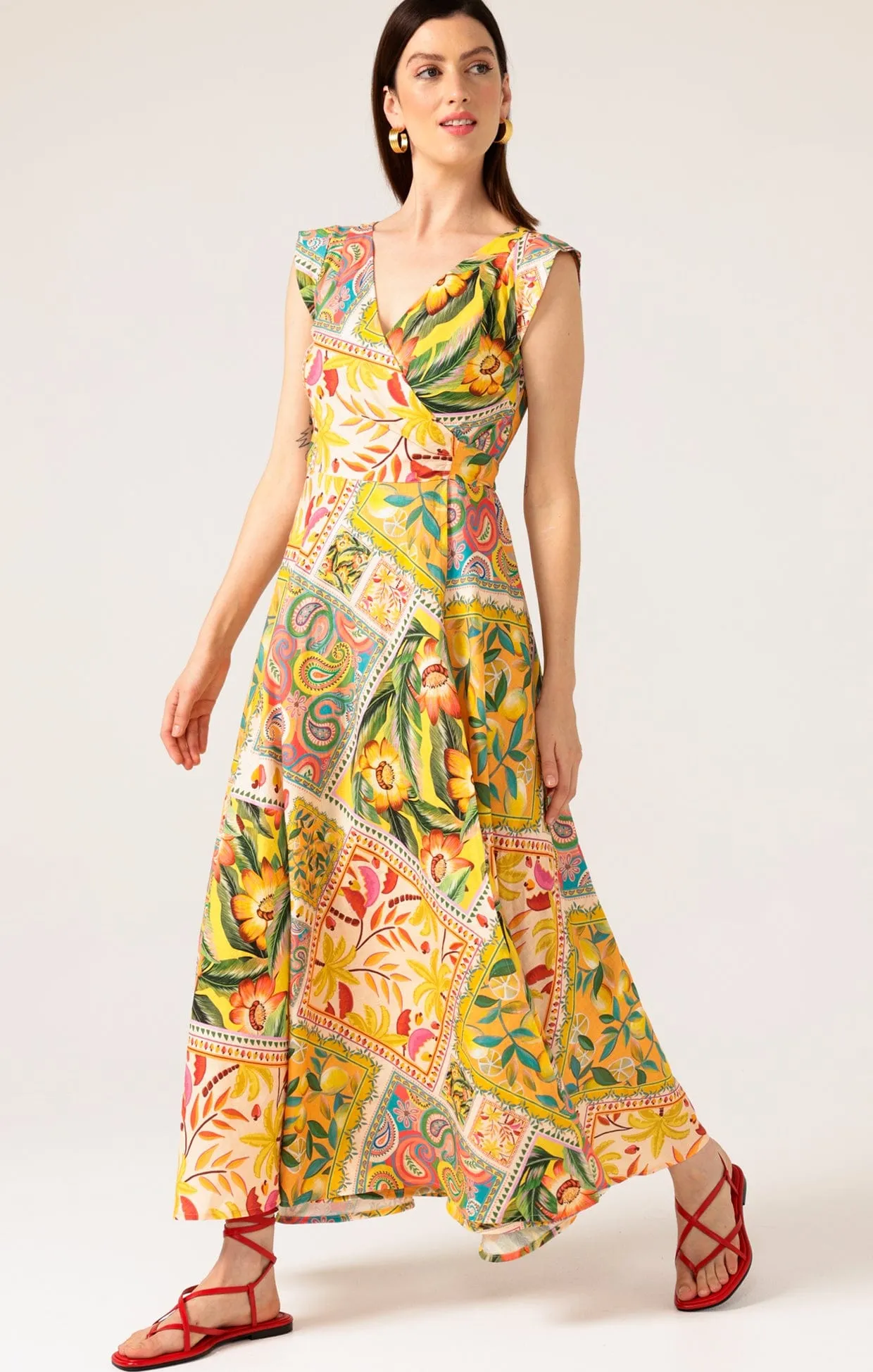 CANARY MAXI WRAP DRESS