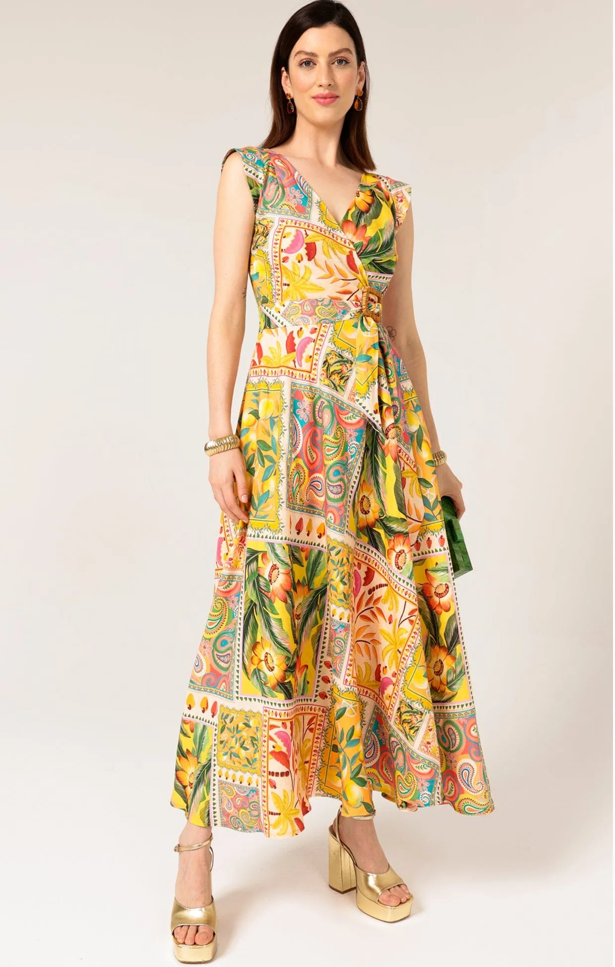 CANARY MAXI WRAP DRESS