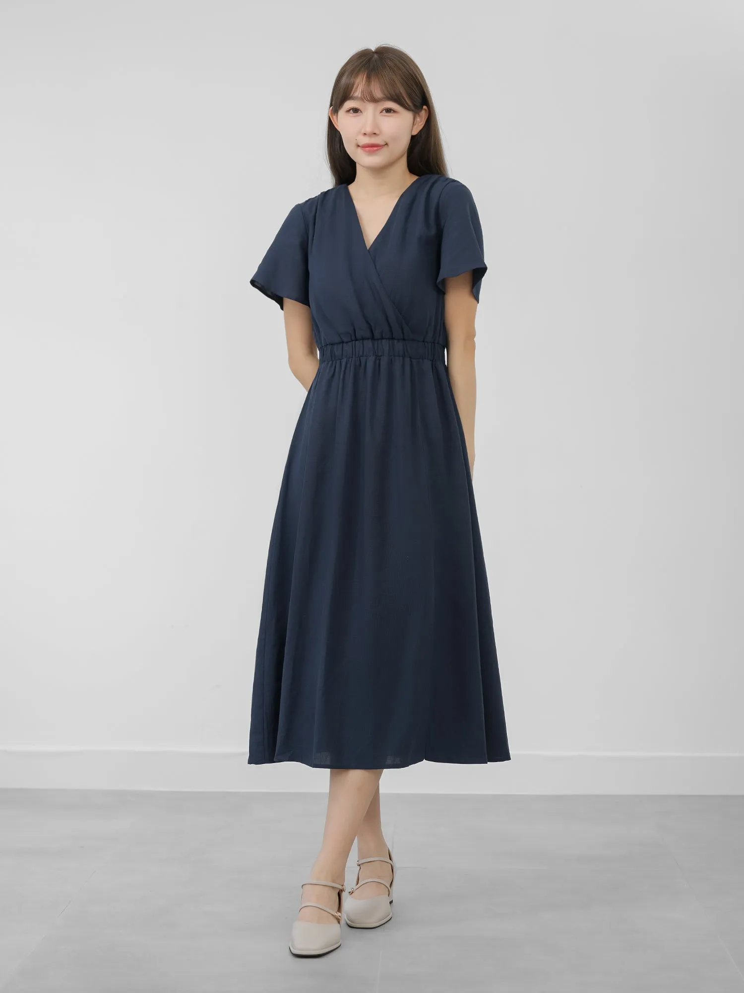 Candace Wrap Neck Midi Dress