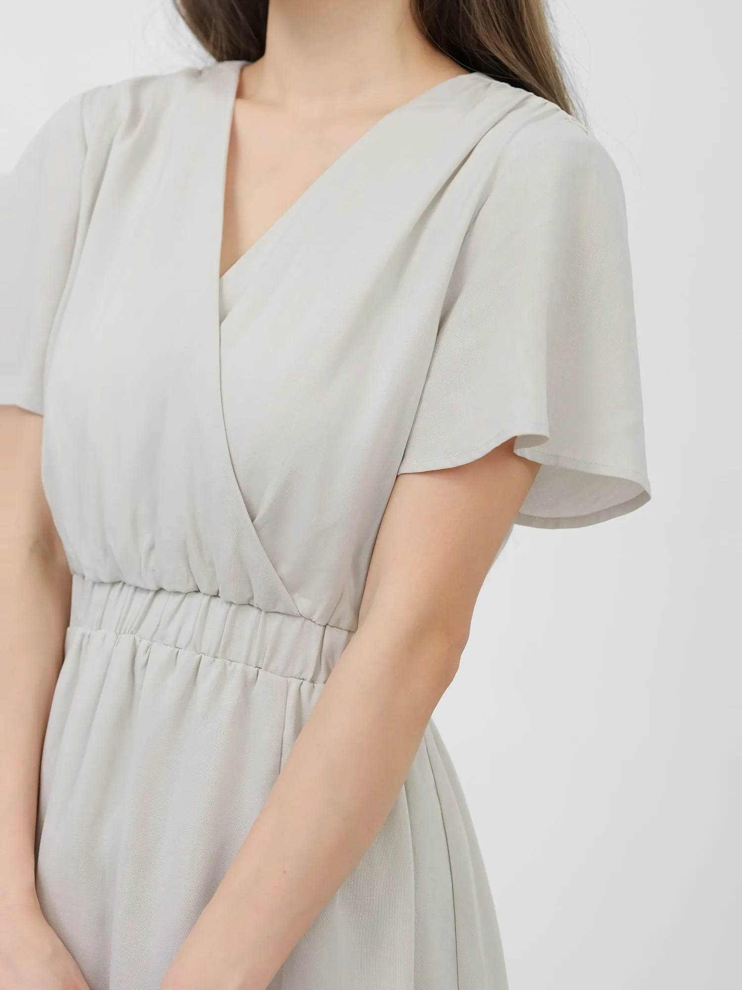 Candace Wrap Neck Midi Dress