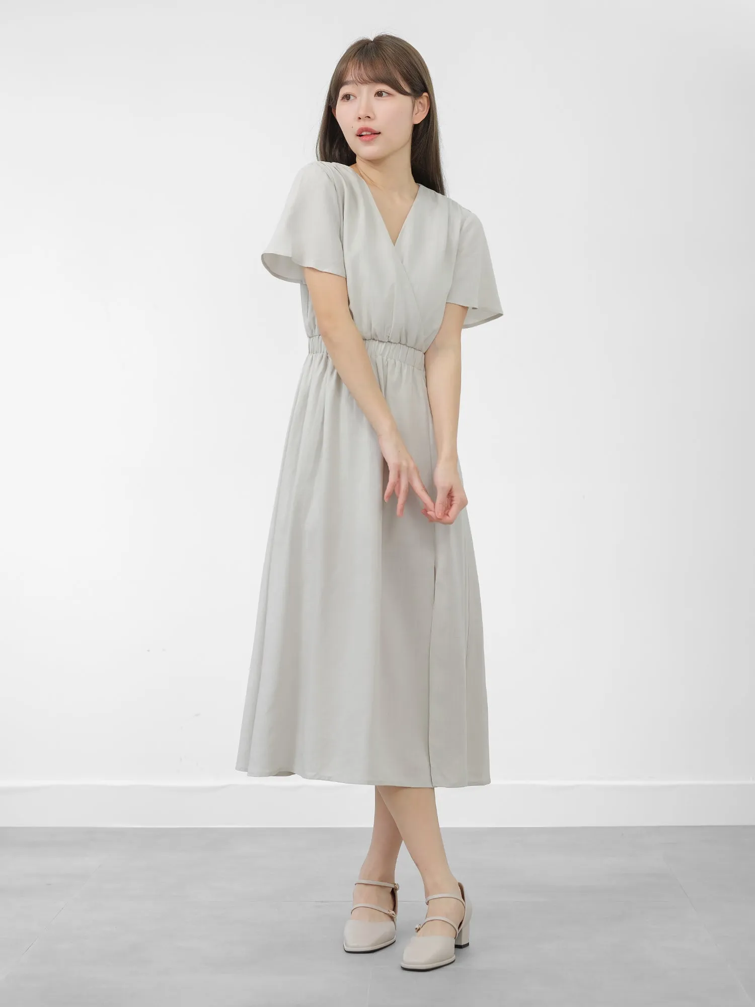 Candace Wrap Neck Midi Dress