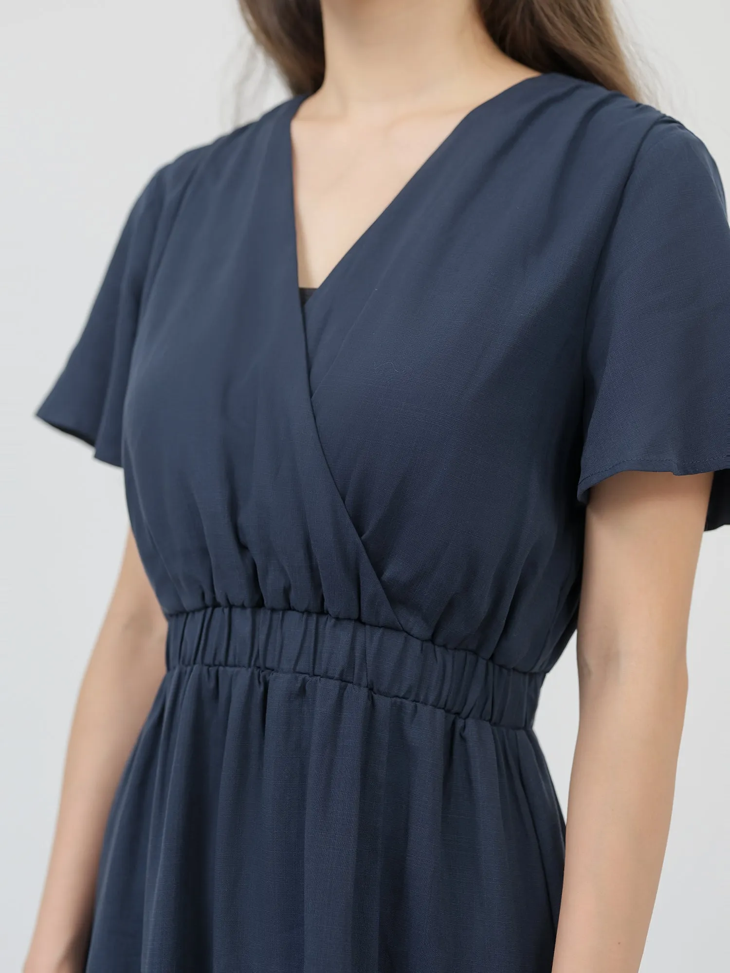 Candace Wrap Neck Midi Dress