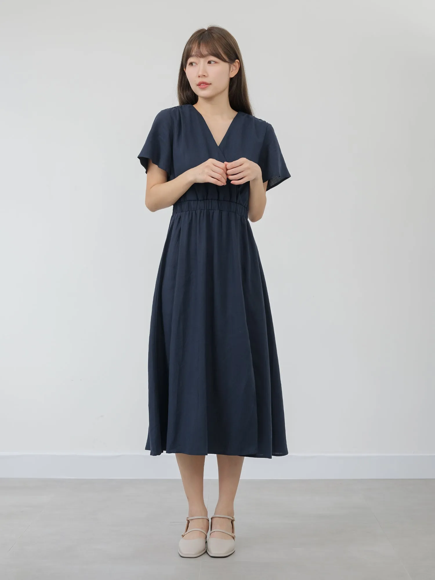 Candace Wrap Neck Midi Dress