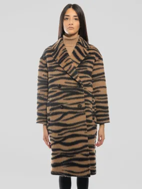 Cappotto Jacquard Animalier Vidim Cammello