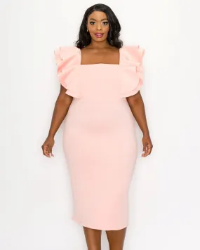 Charlie Flutter Sleeve Dress | Pink