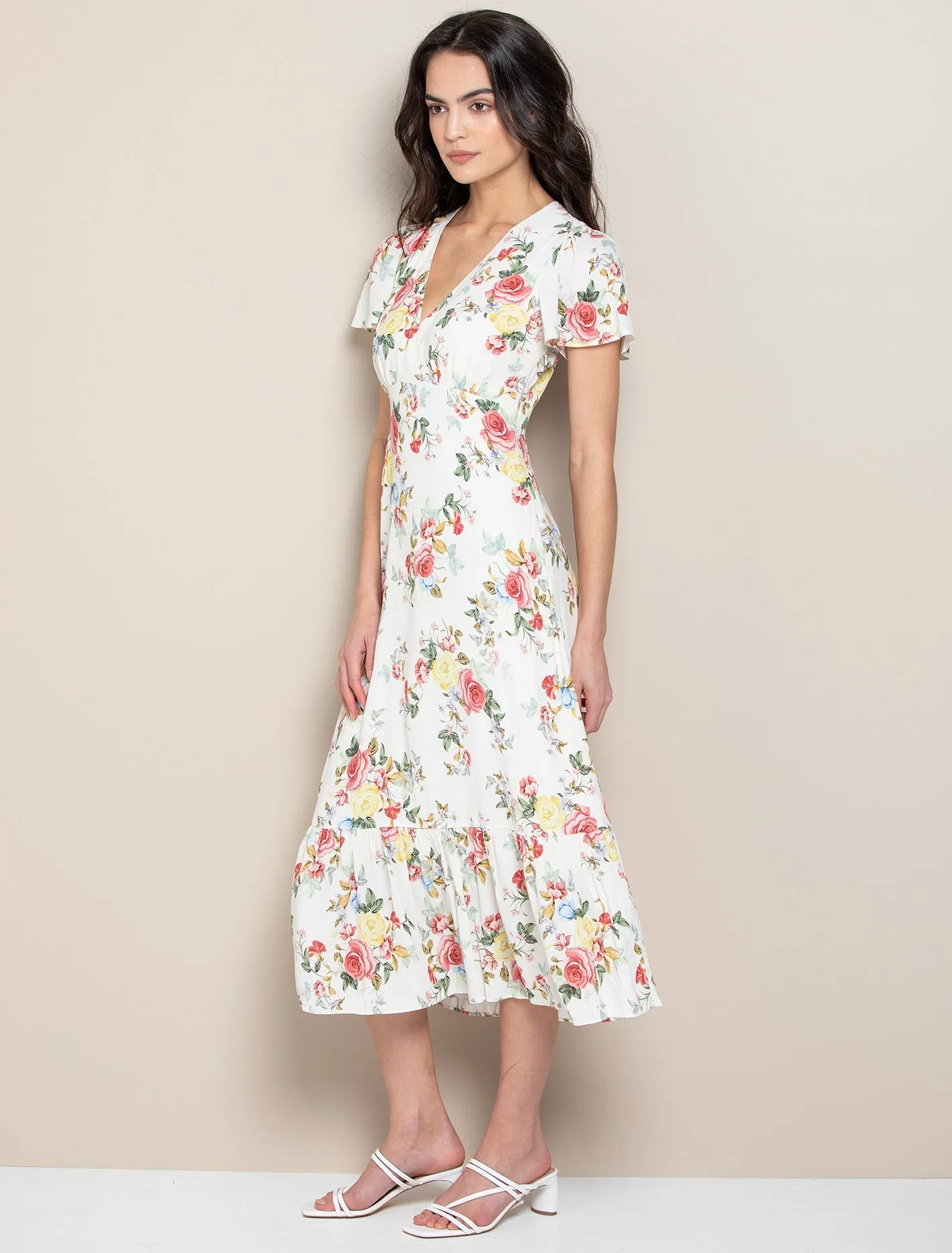 Charlie Flutter Sleeve Midi Dress