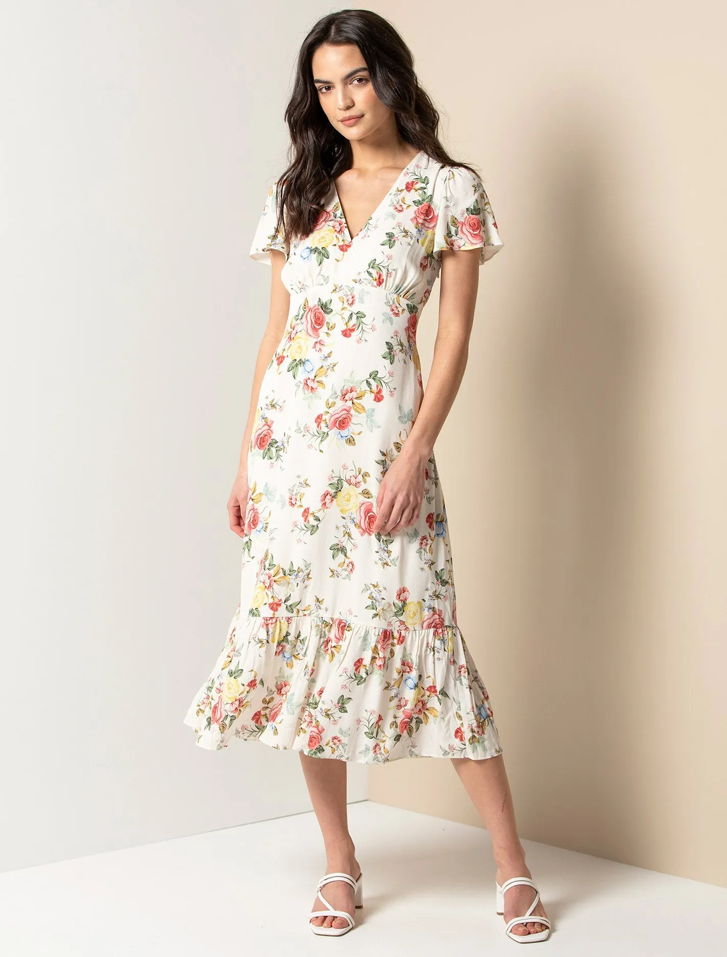 Charlie Flutter Sleeve Midi Dress