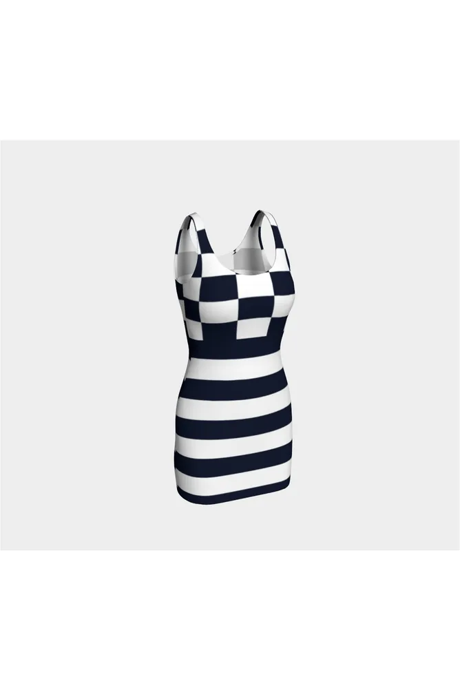 Checkered Striped Bodycon Dress