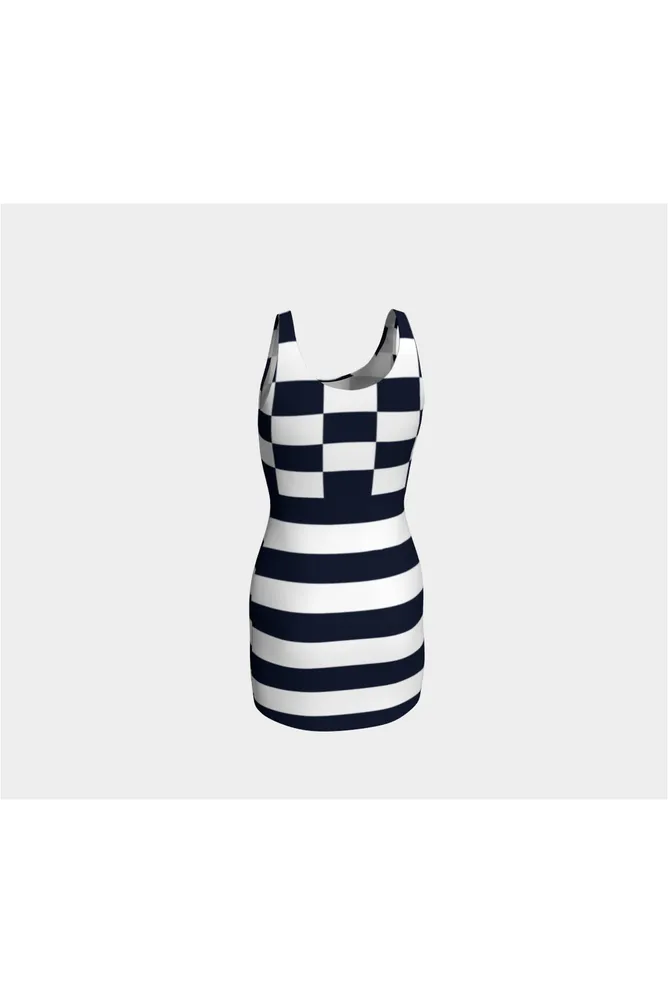 Checkered Striped Bodycon Dress