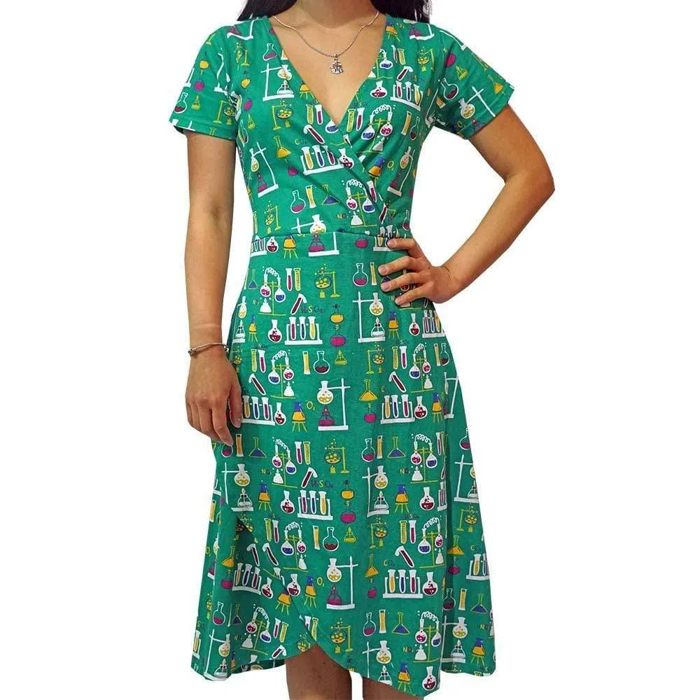 Chemistry Lab Faux Wrap Grace Dress