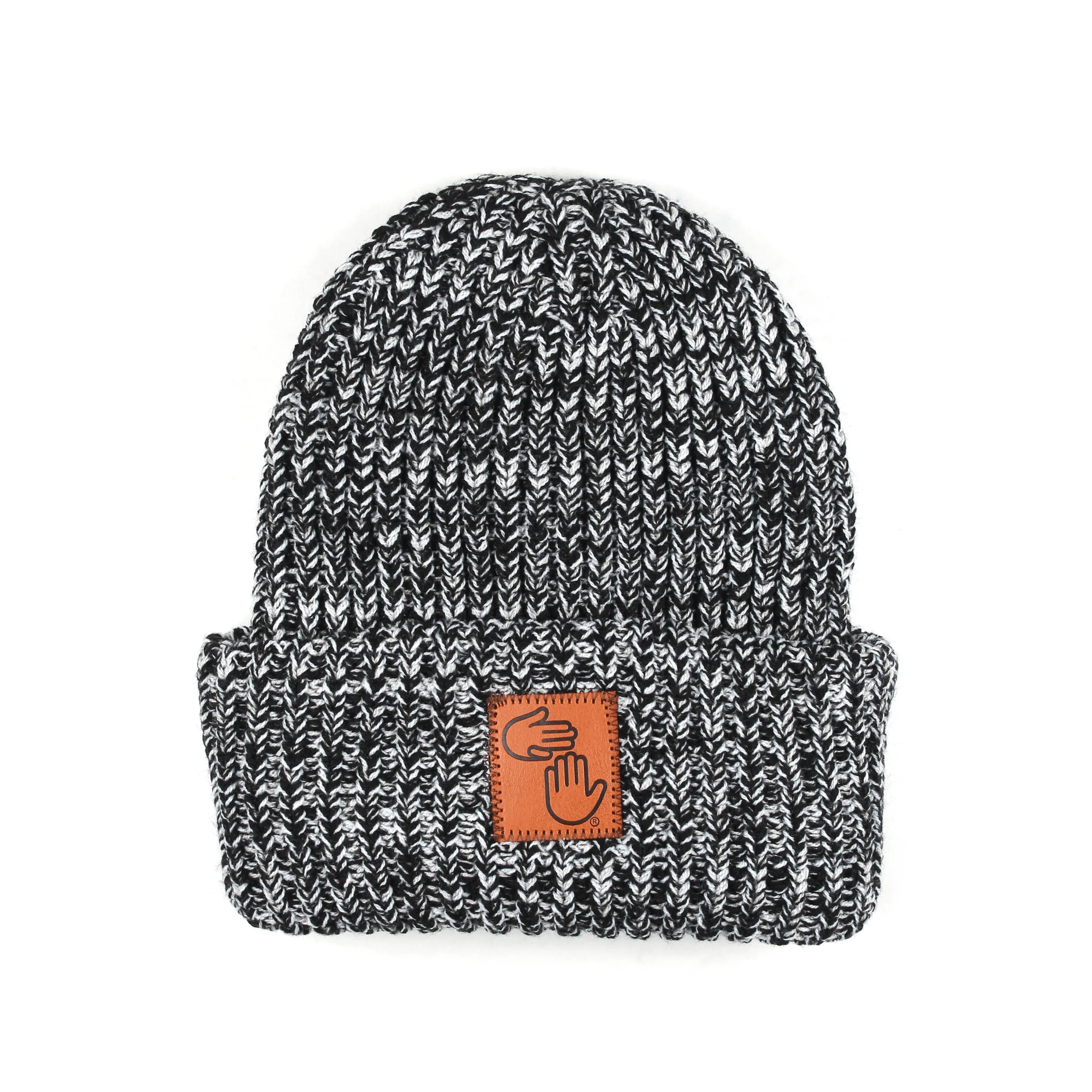 Chunky Knit Beanie - Black/Natural