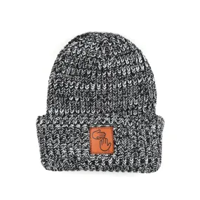 Chunky Knit Beanie - Black/Natural