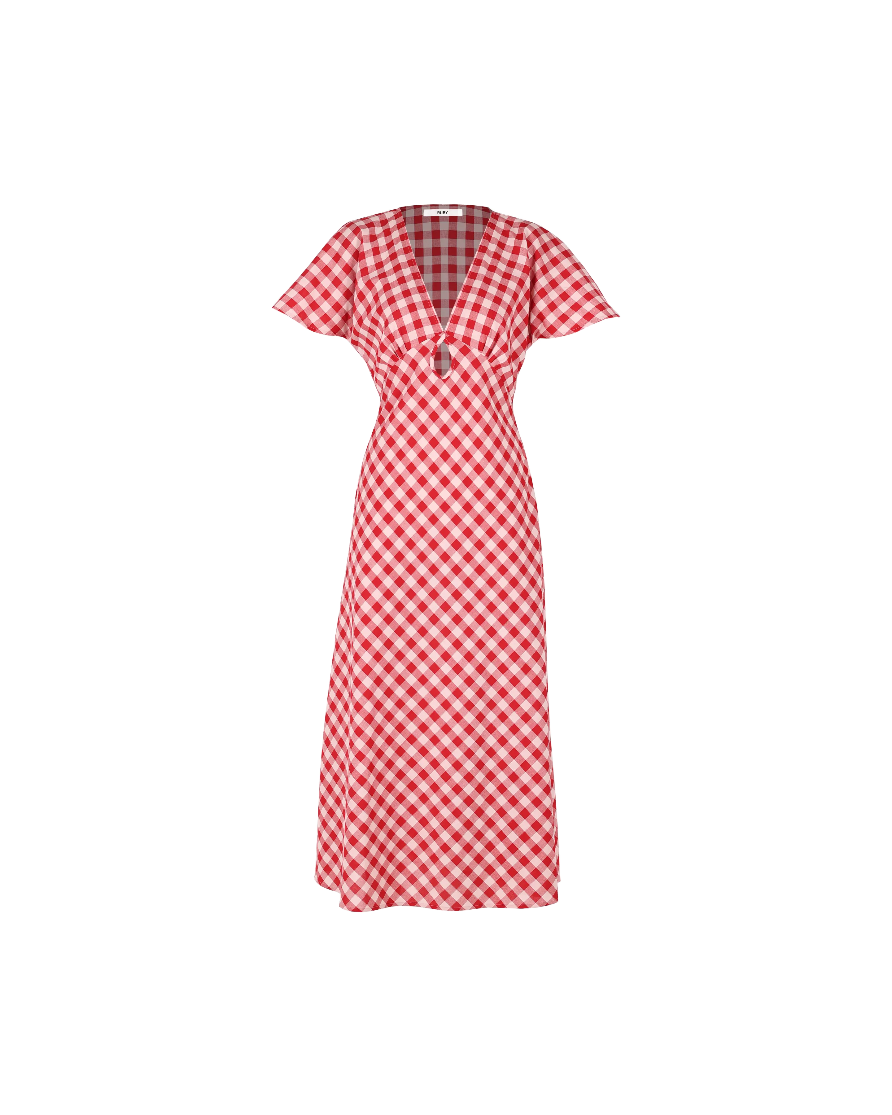 CLOVER MIDI DRESS RED GINGHAM