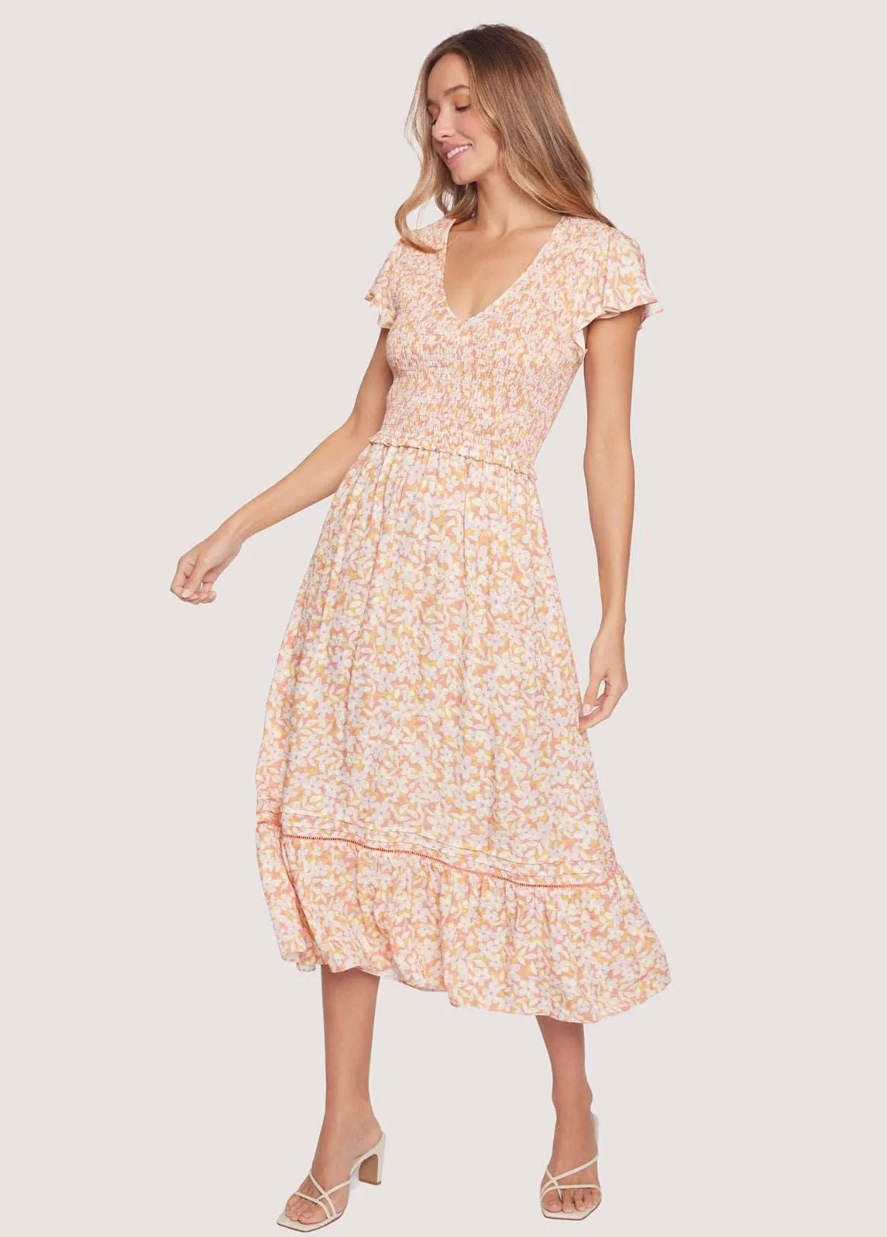 Coastal Daisies Midi Dress