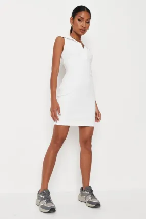 Collar Bodycon Dress In White