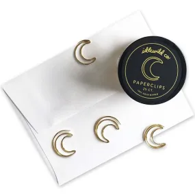 Crescent Moon Gold Plated Paper Clips