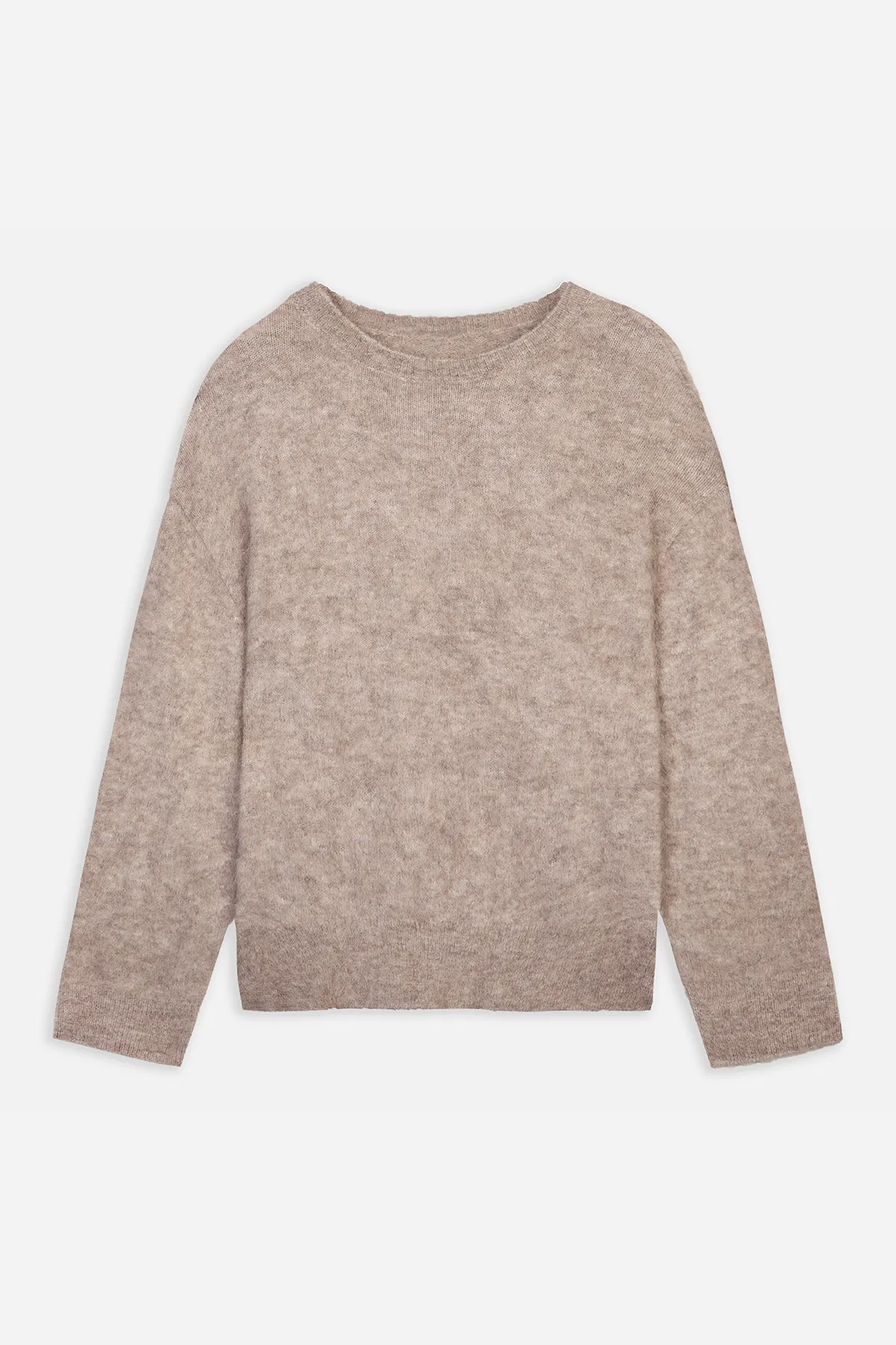 Crew Neck Alpaca Blend Jumper - Stone