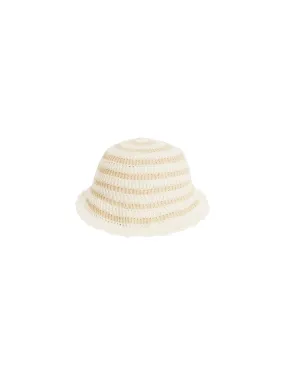 Crochet Bucket Hat-Sand Stripe