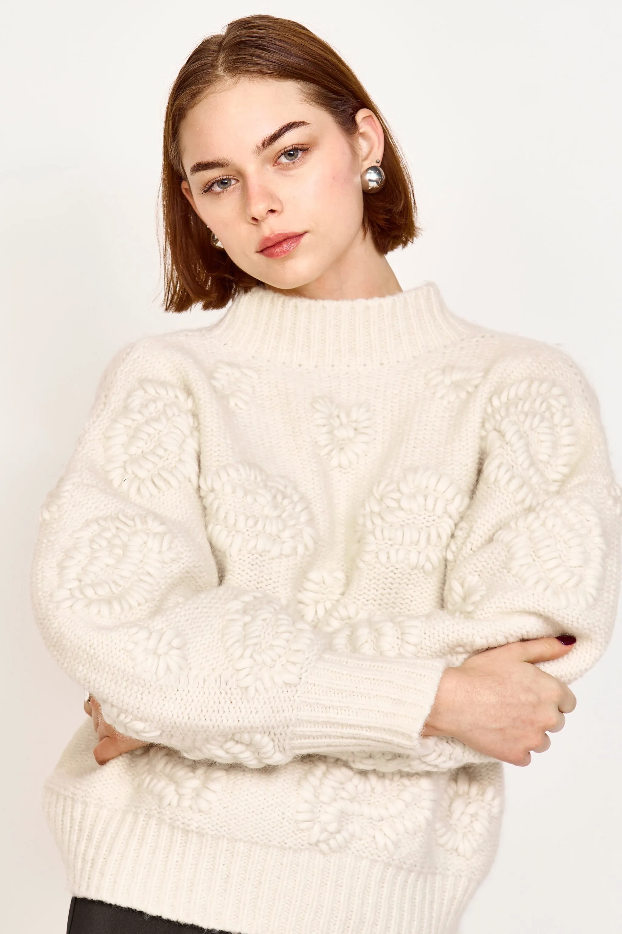 Cusco Waterlily Pullover in Ivory