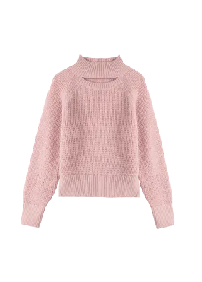 Cut-out knitted sweater