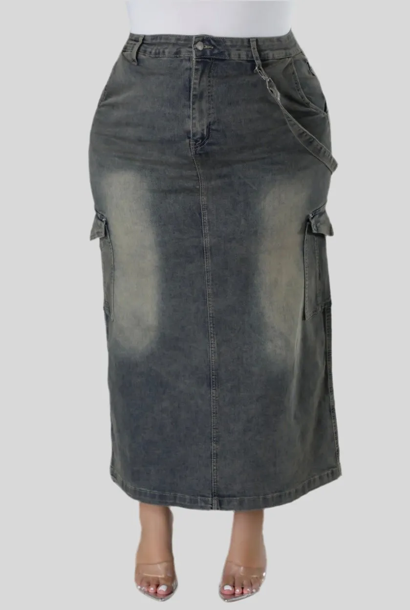 Denim Plus Size Skirt