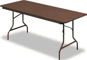 Economy Wood Laminate Folding Table Rectangular 72W X 30D Walnut