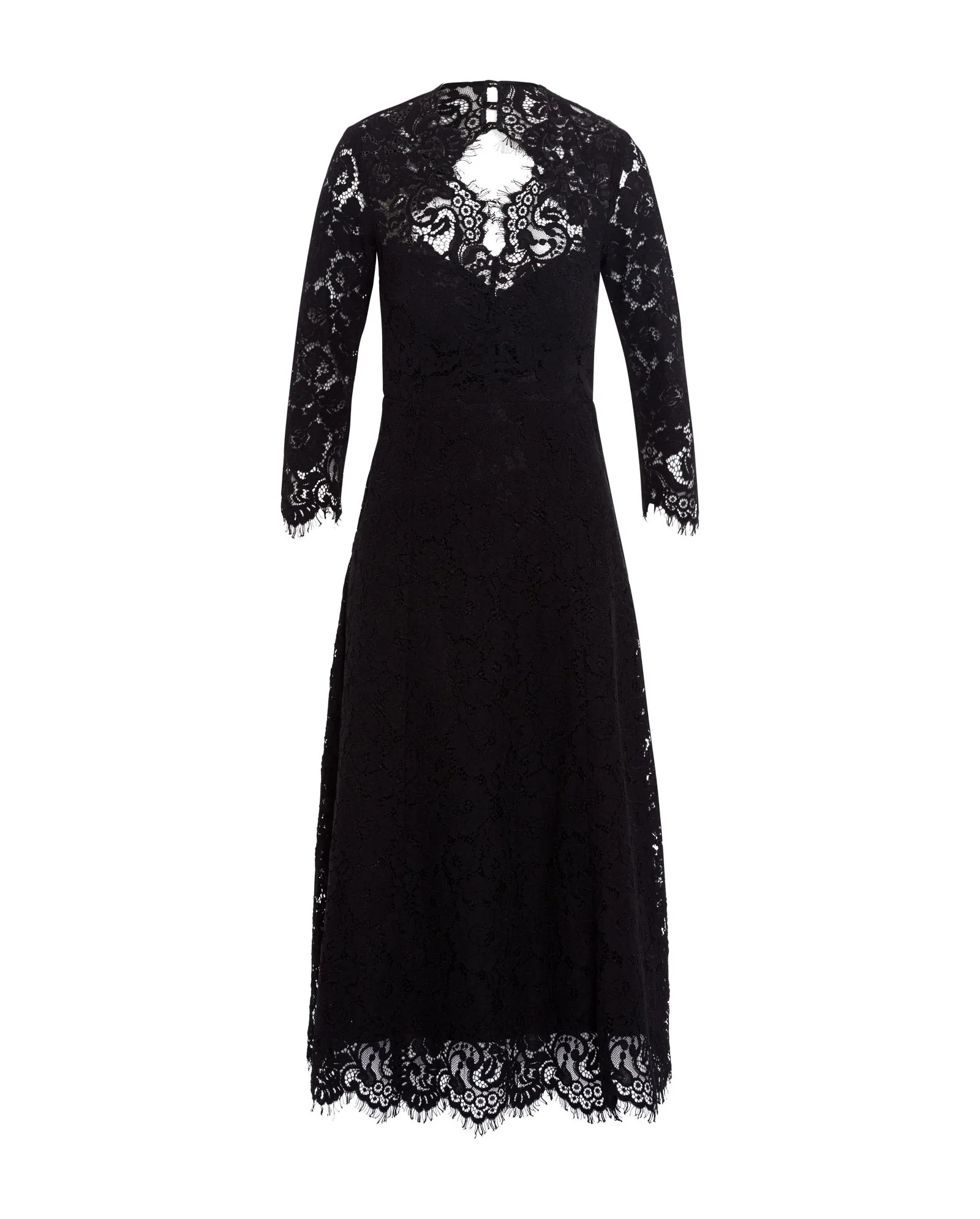 Flared Midi Lace Dress