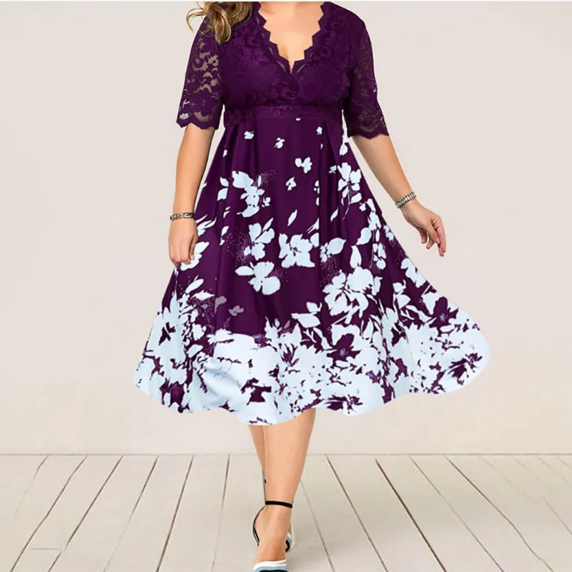 Funki Buys | Dresses | Women's Plus Floral Print Wrap Dress