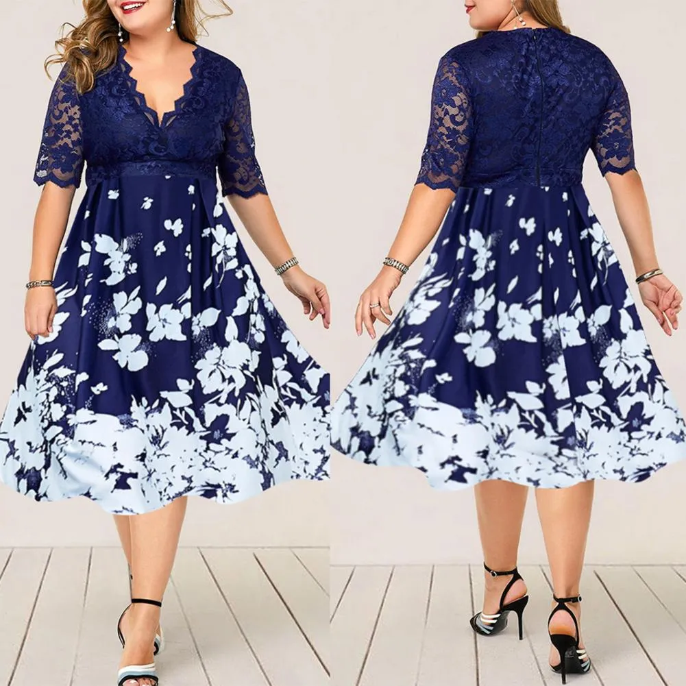 Funki Buys | Dresses | Women's Plus Floral Print Wrap Dress