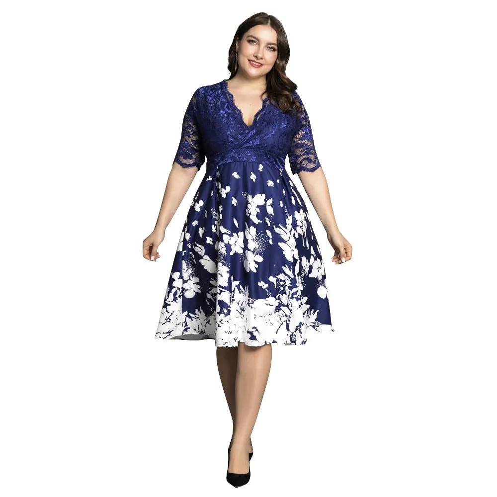 Funki Buys | Dresses | Women's Plus Floral Print Wrap Dress