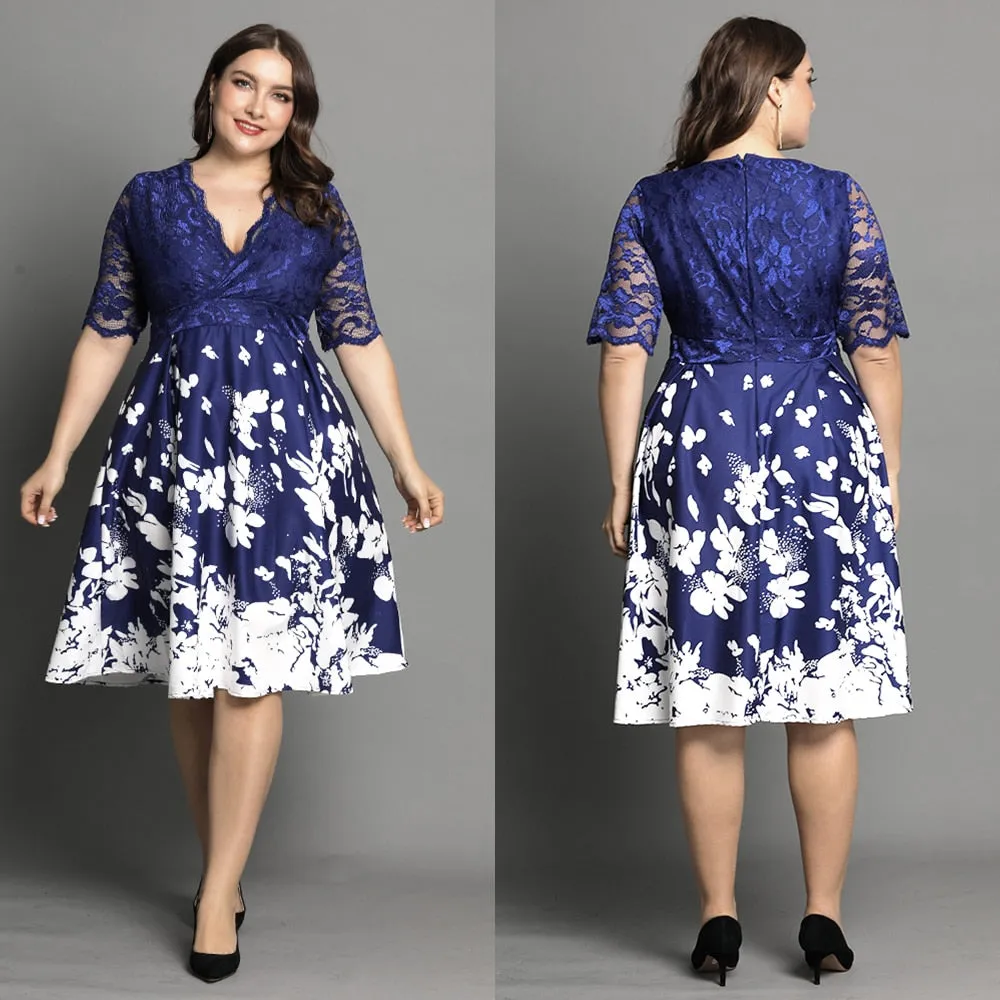 Funki Buys | Dresses | Women's Plus Floral Print Wrap Dress