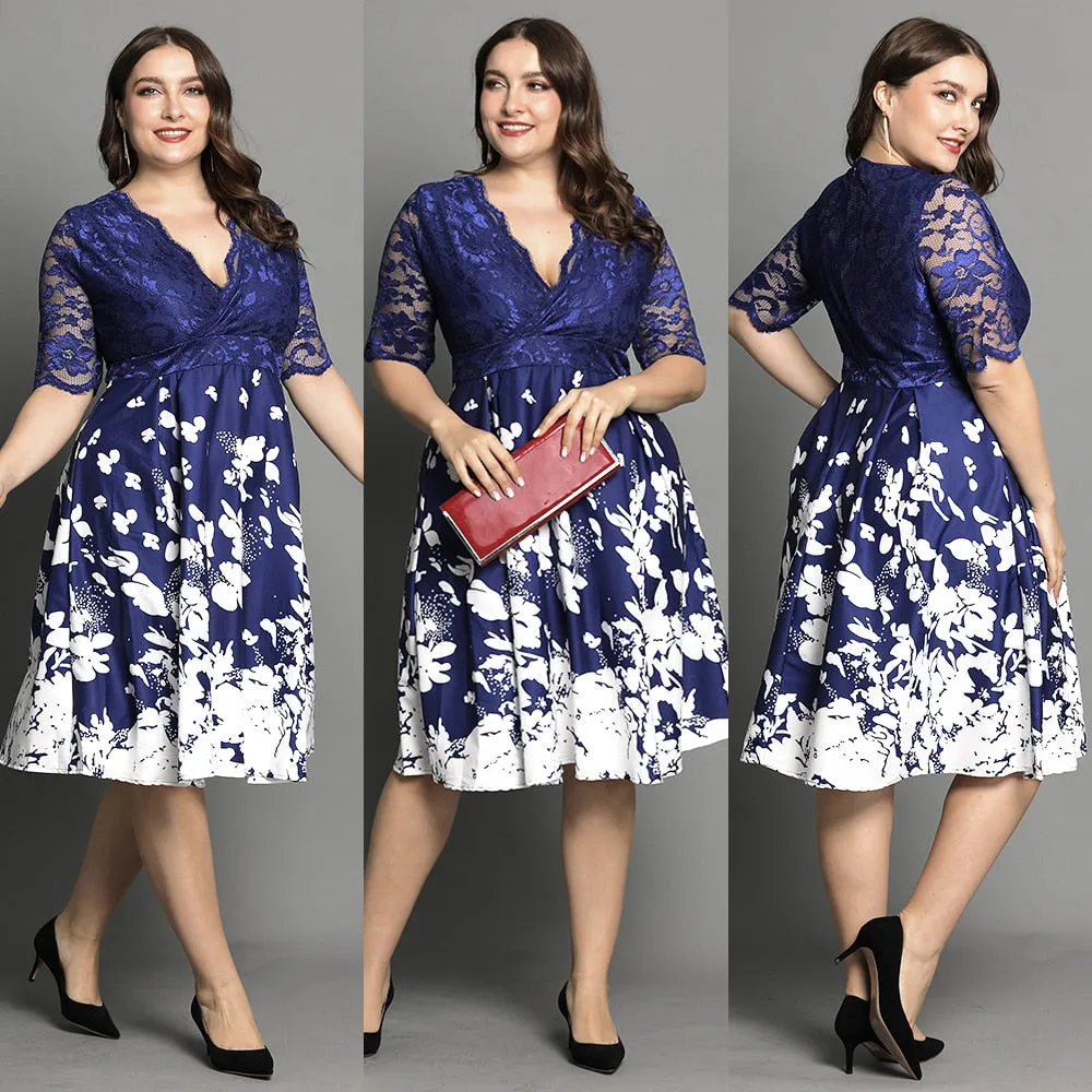 Funki Buys | Dresses | Women's Plus Floral Print Wrap Dress