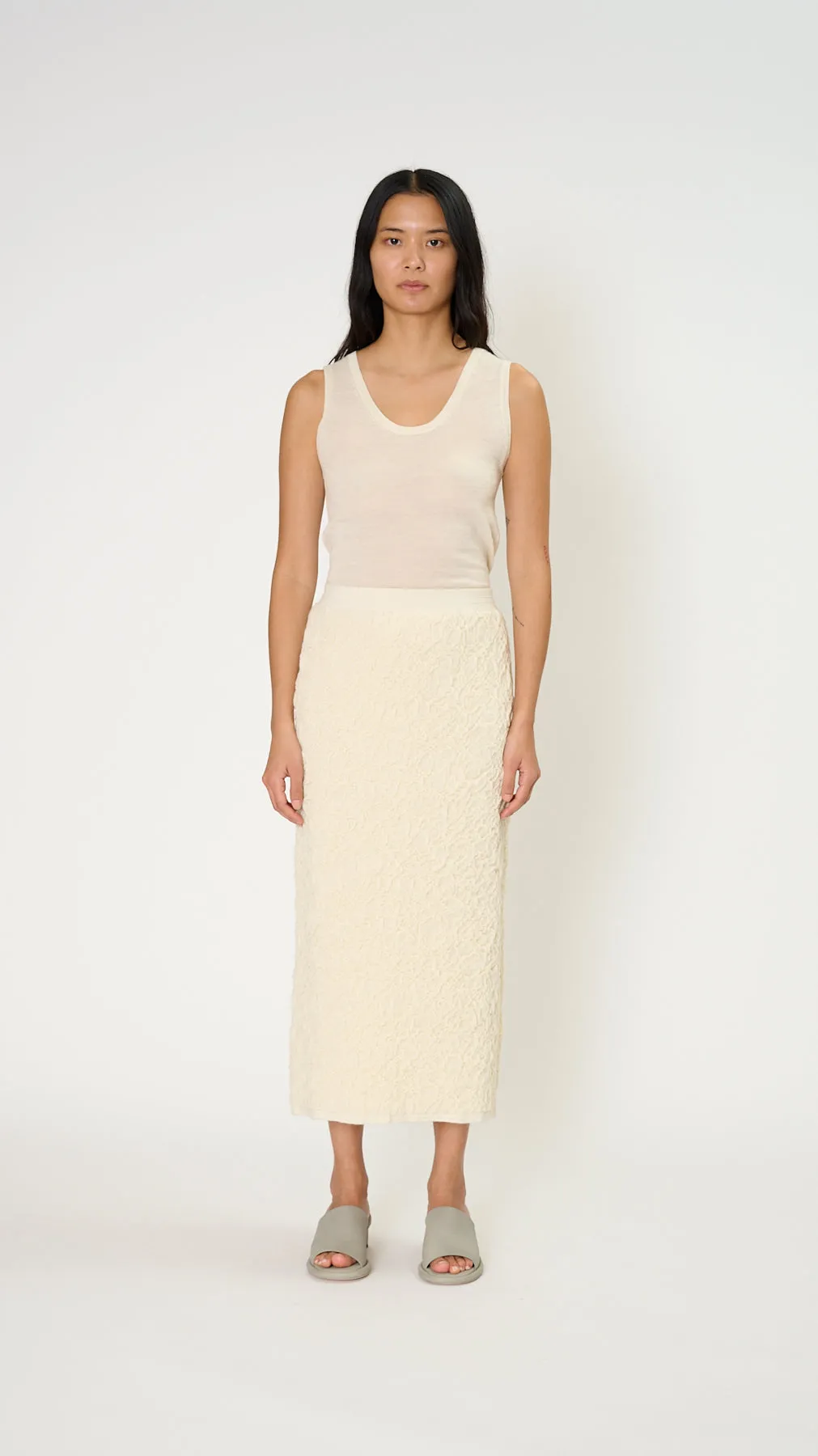 Gauze Skirt in Raw White