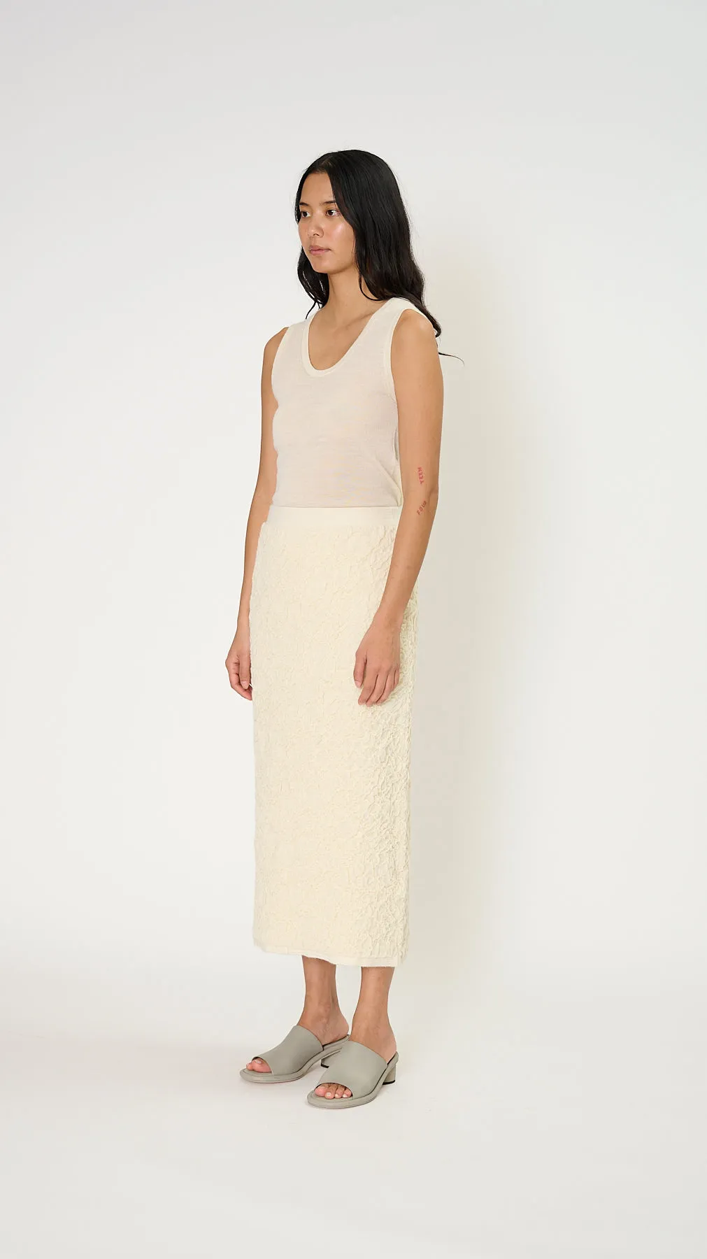 Gauze Skirt in Raw White