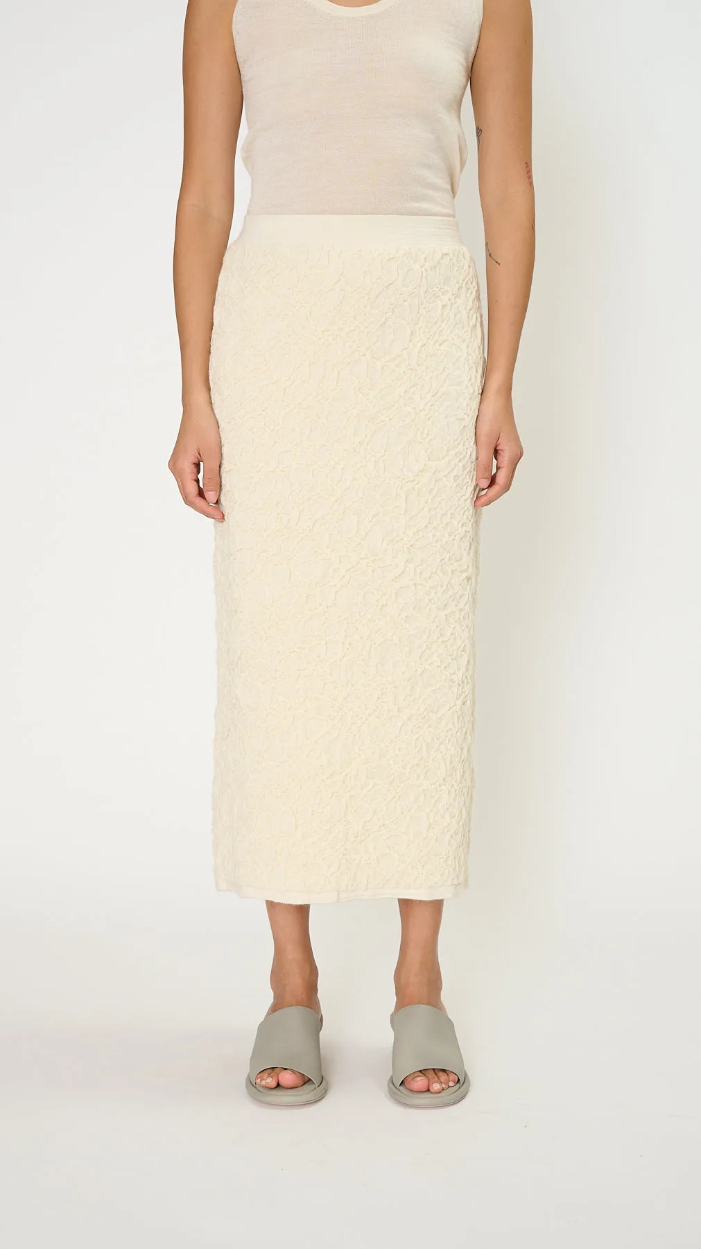 Gauze Skirt in Raw White