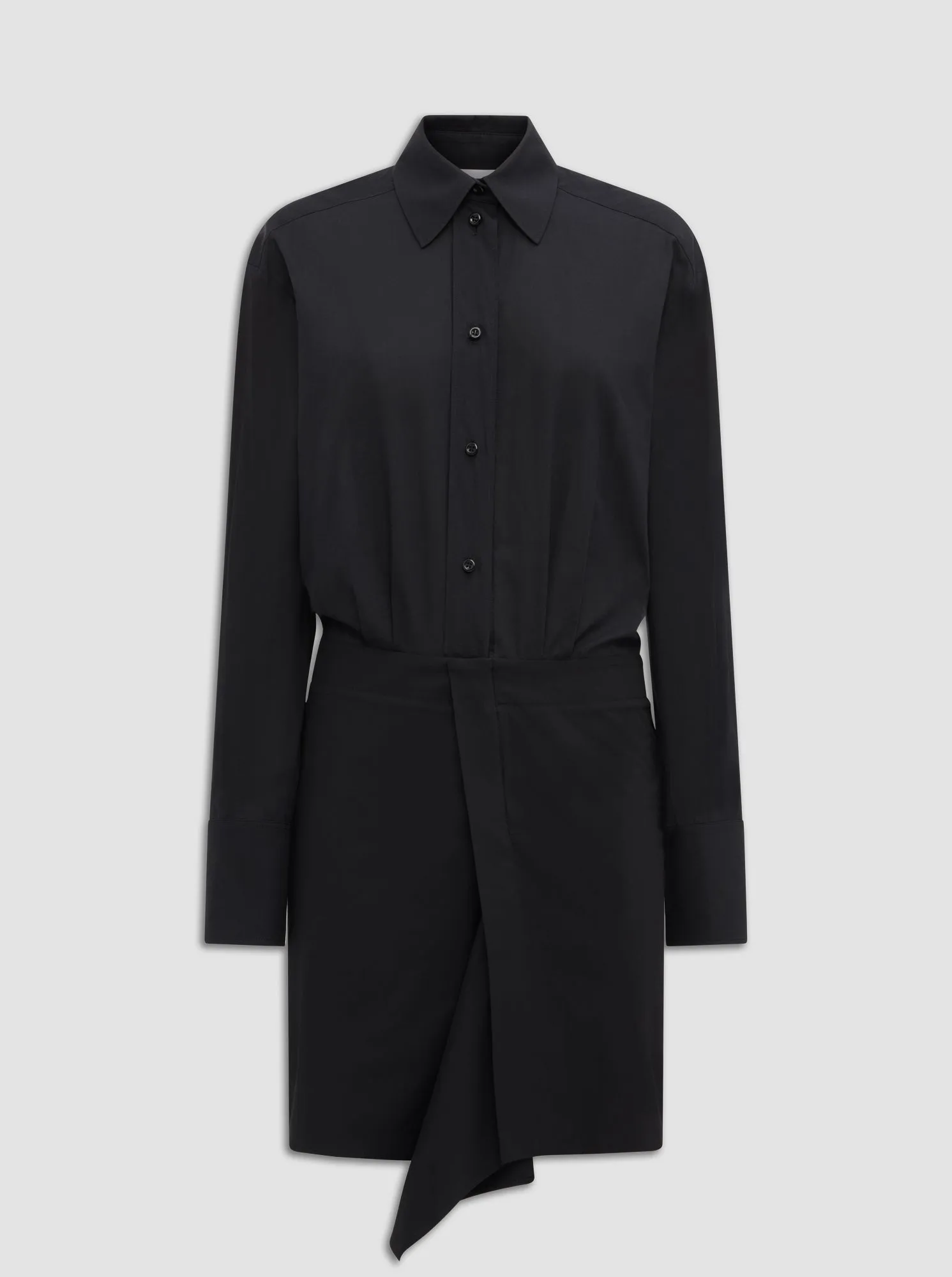 GEMINI Wrap shirt dress Black