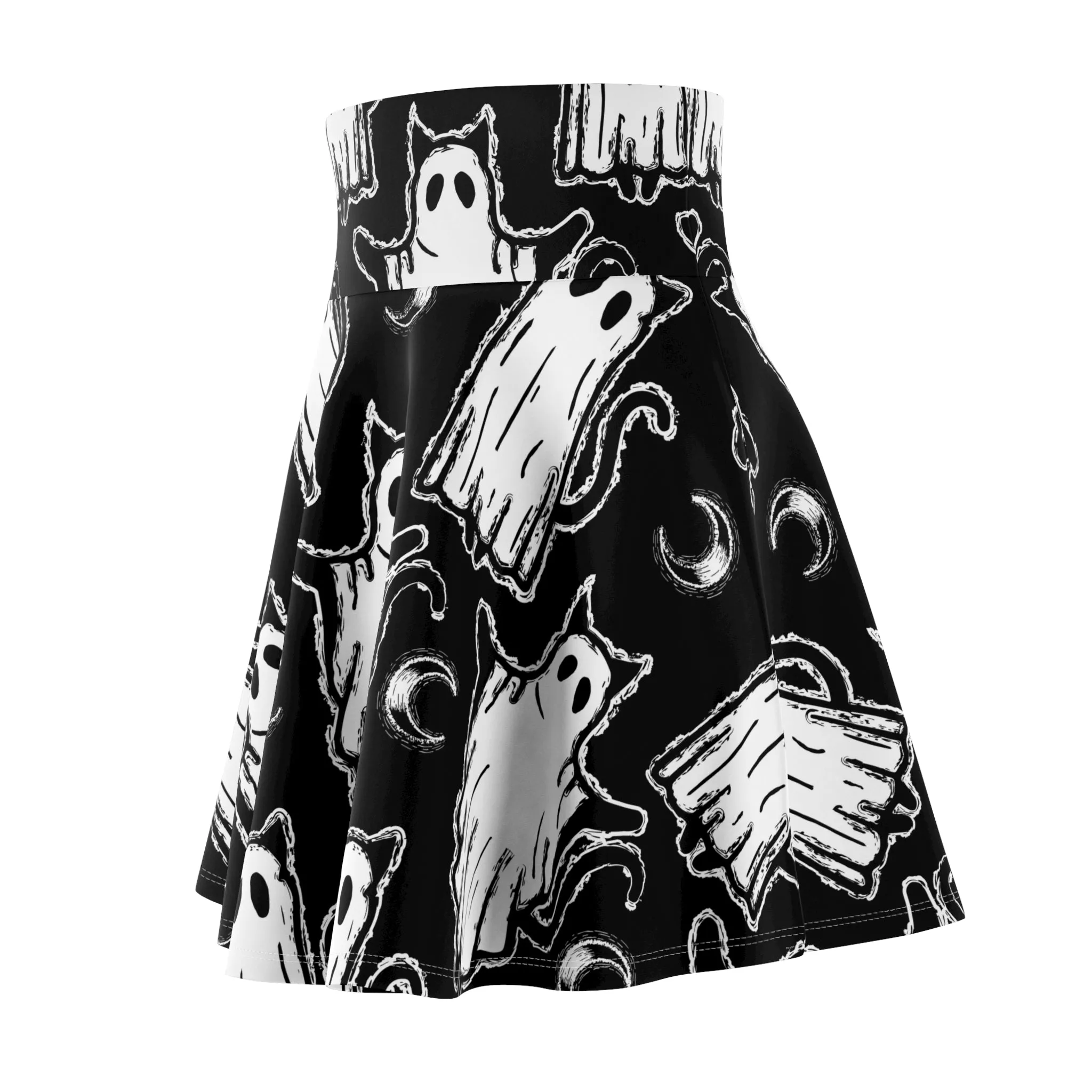 Ghost Cat Skater Skirt