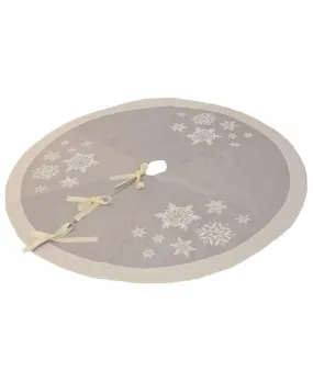 Glistening Snow Christmas Tree Skirt 100% Polyester Machine Washable Imported