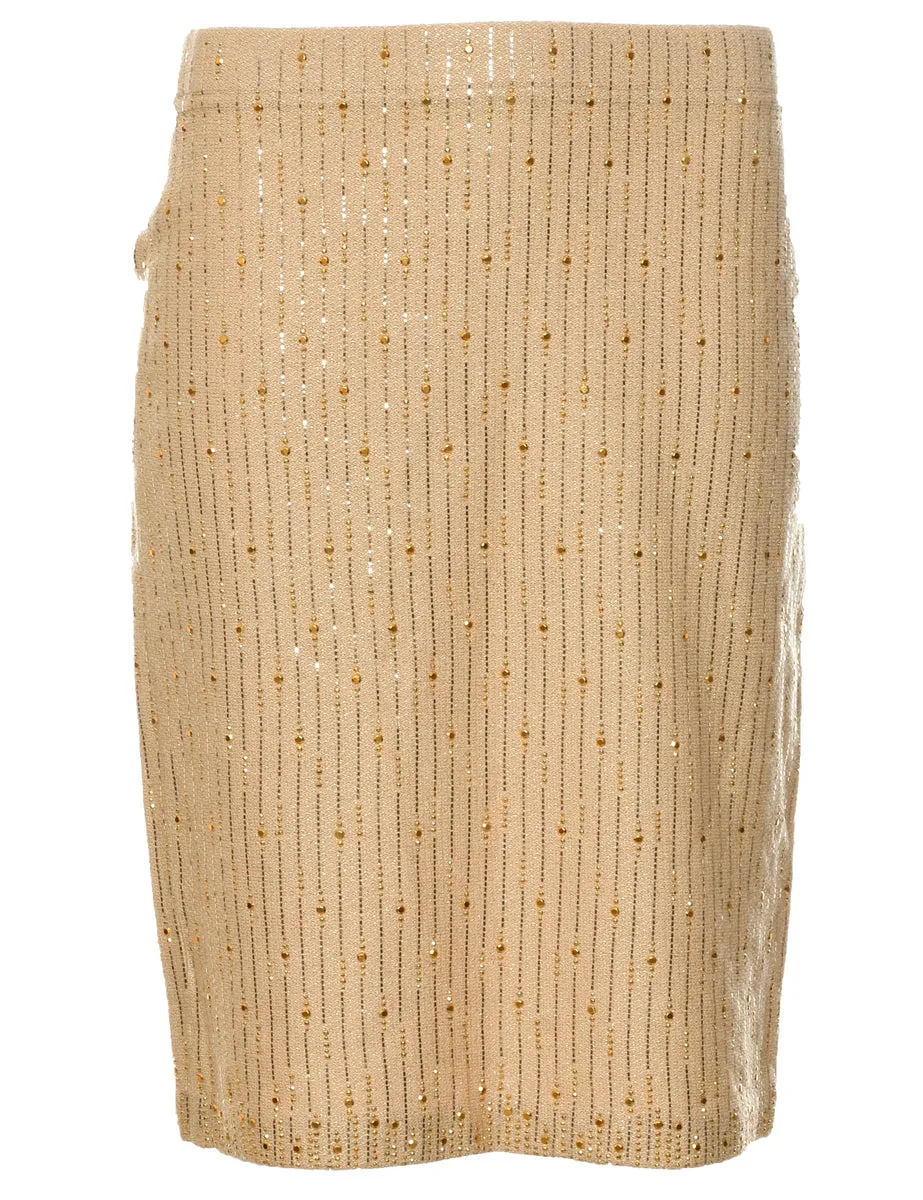 Gold Midi Skirt - M