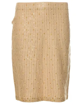 Gold Midi Skirt - M